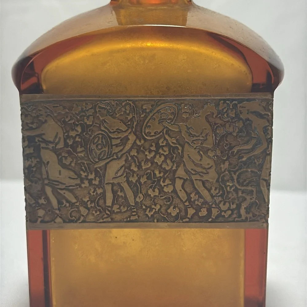 Moser Signed Art Nouveau Amber Glass Decorative Bottle - Picture 2 of 14